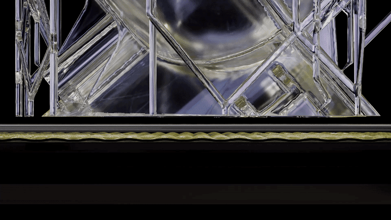 Section view of the Tank film releasing from cured resin during a print